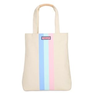 Vineyard Vines Tri Stripe Cotton Canvas Tote Bag